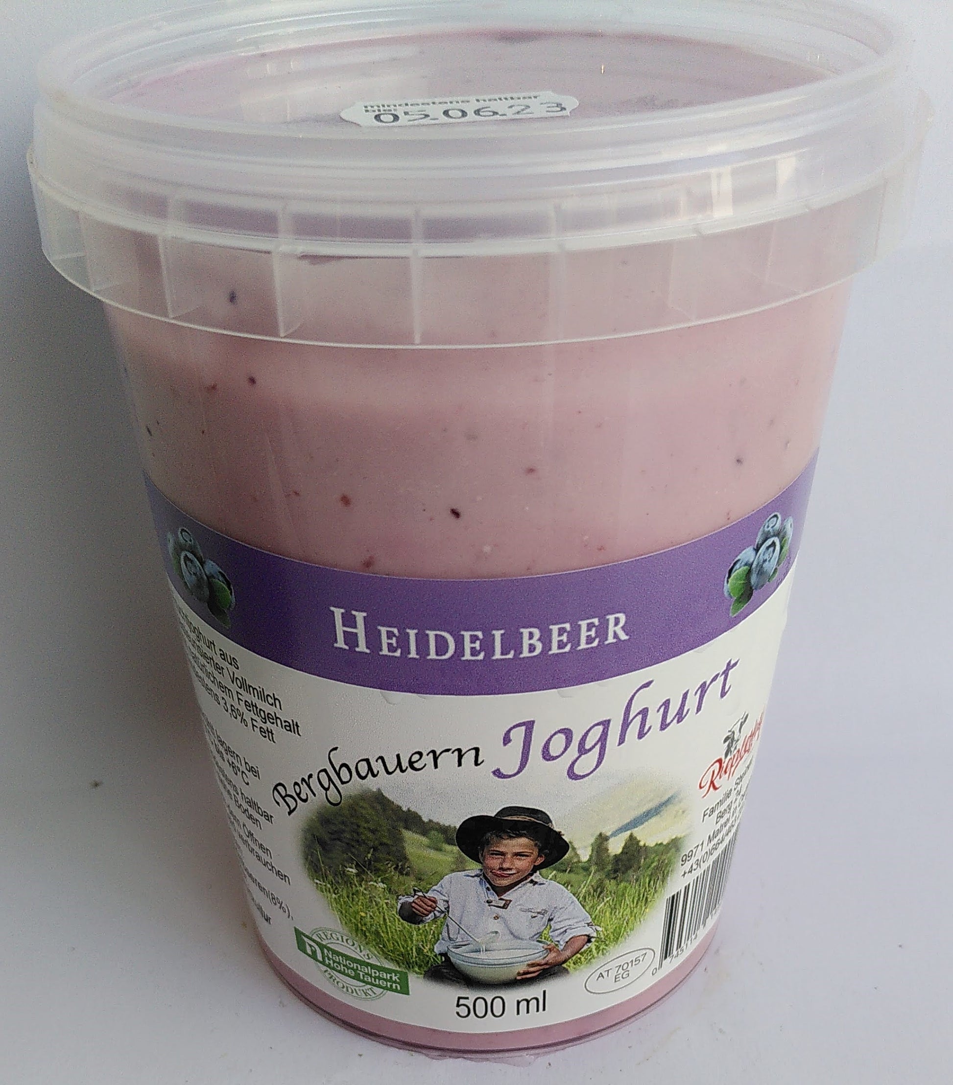 Bergbauern Joghurt Heidelbeere 500ml