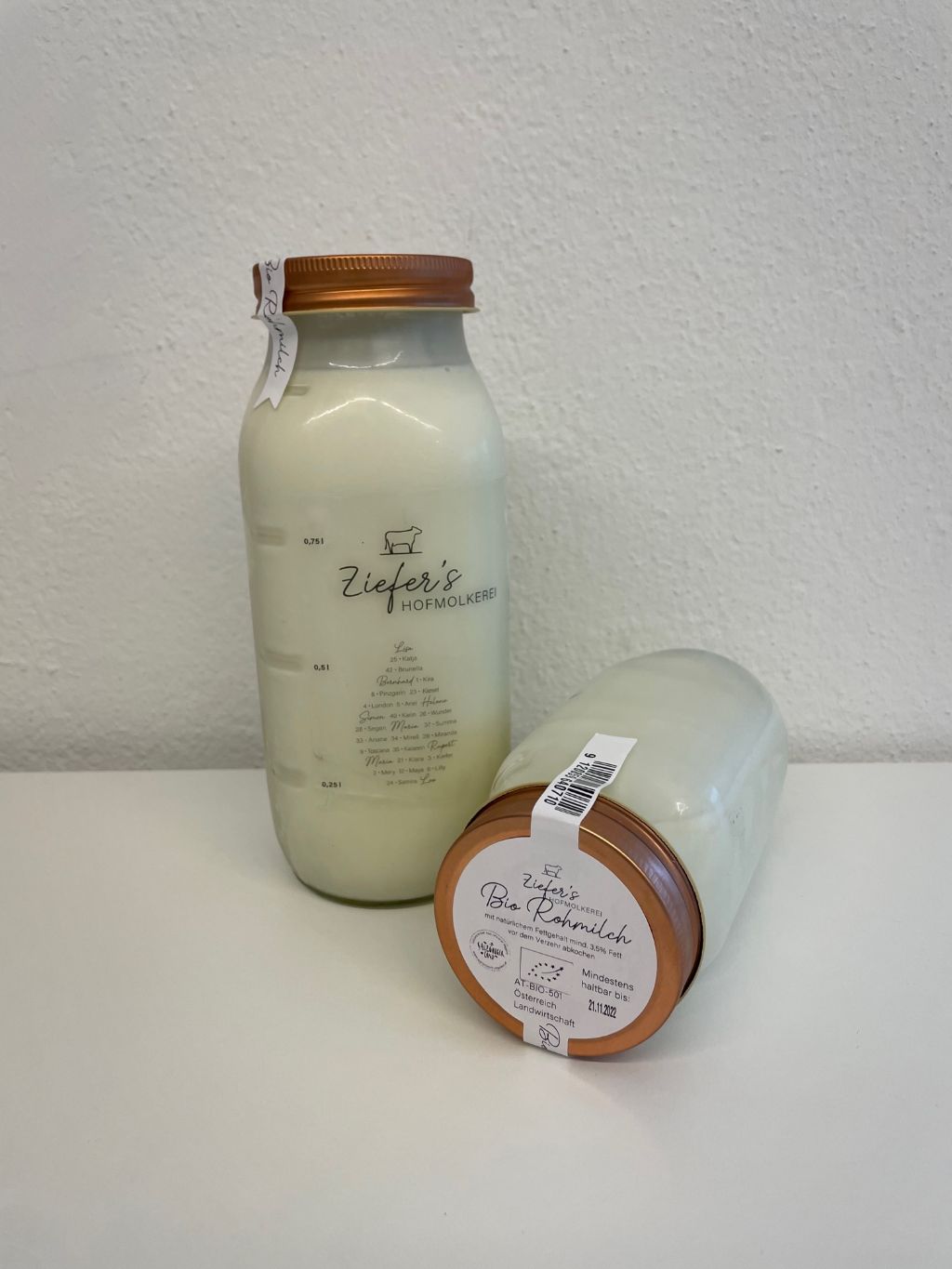 Bio Milch - Rohmilch 0,5 Liter Pfandflasche